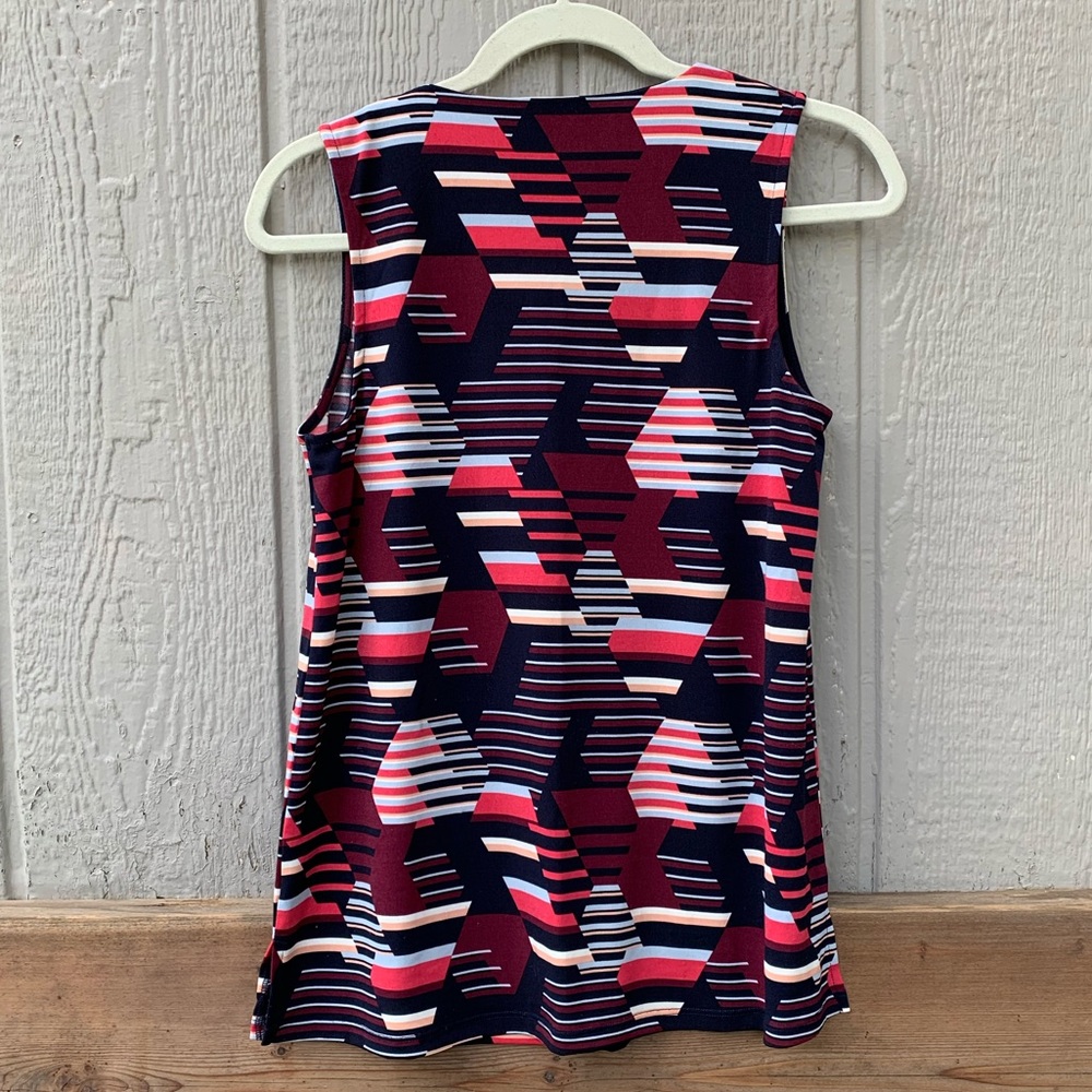 Halogen Geometric Patterned V-Neck Sleeveless Top - image 5